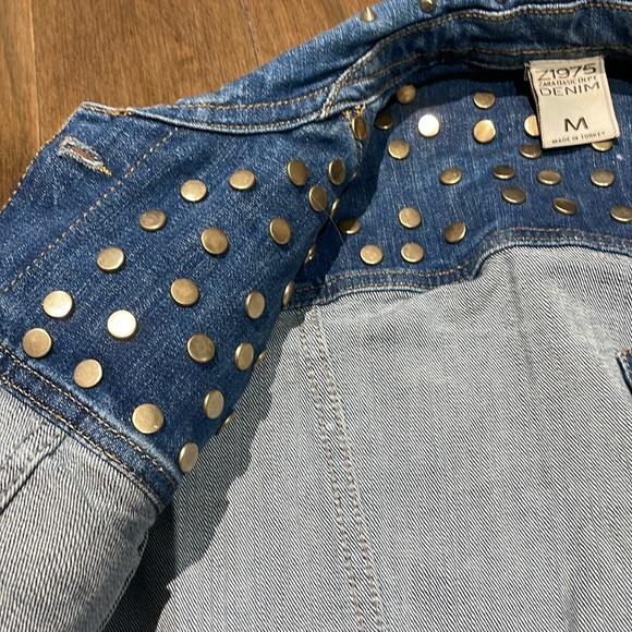 Zara studded denim jacket sz m - Picture 4 of 5